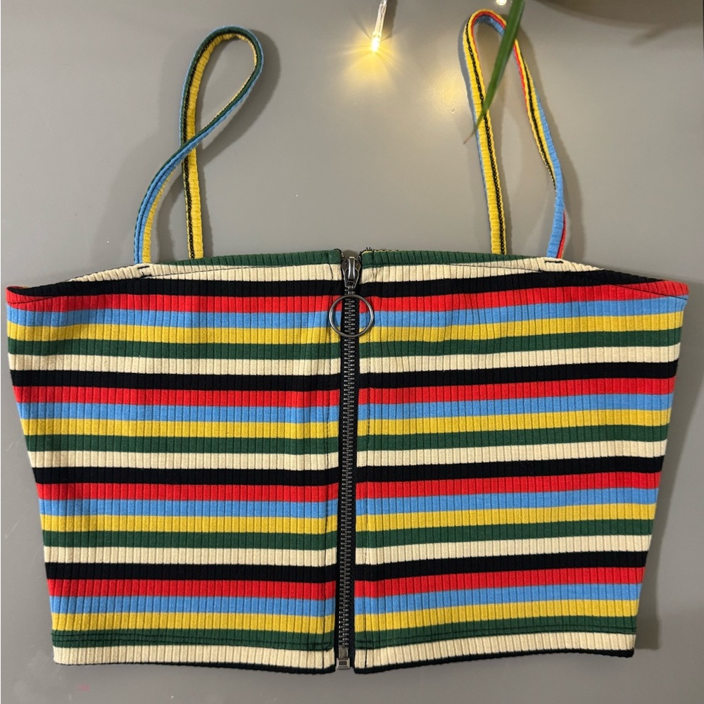 Urban Outfitters Multicolor Striped Top whit zipper